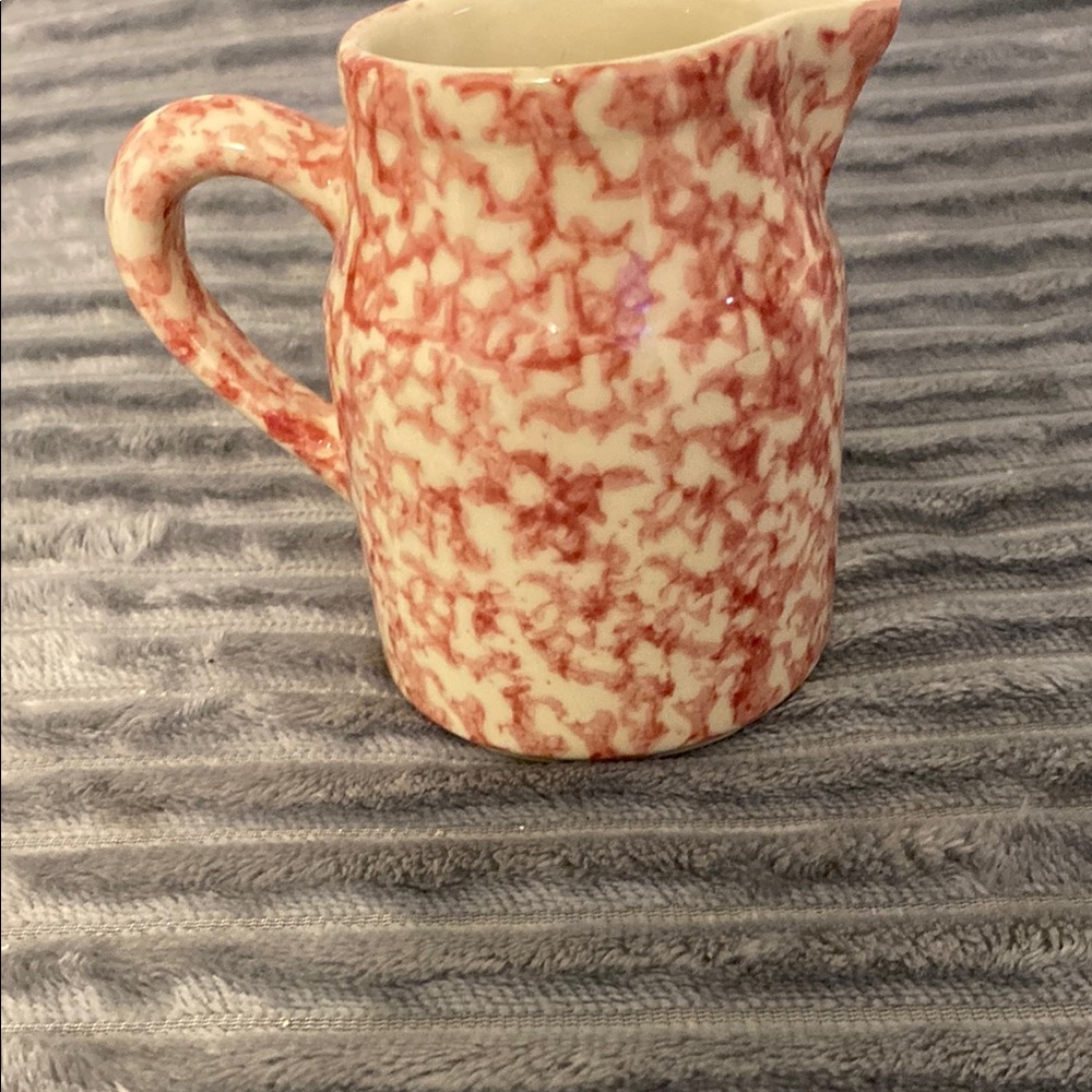 Henn pottery Red and Cream Ceramic Pitcher